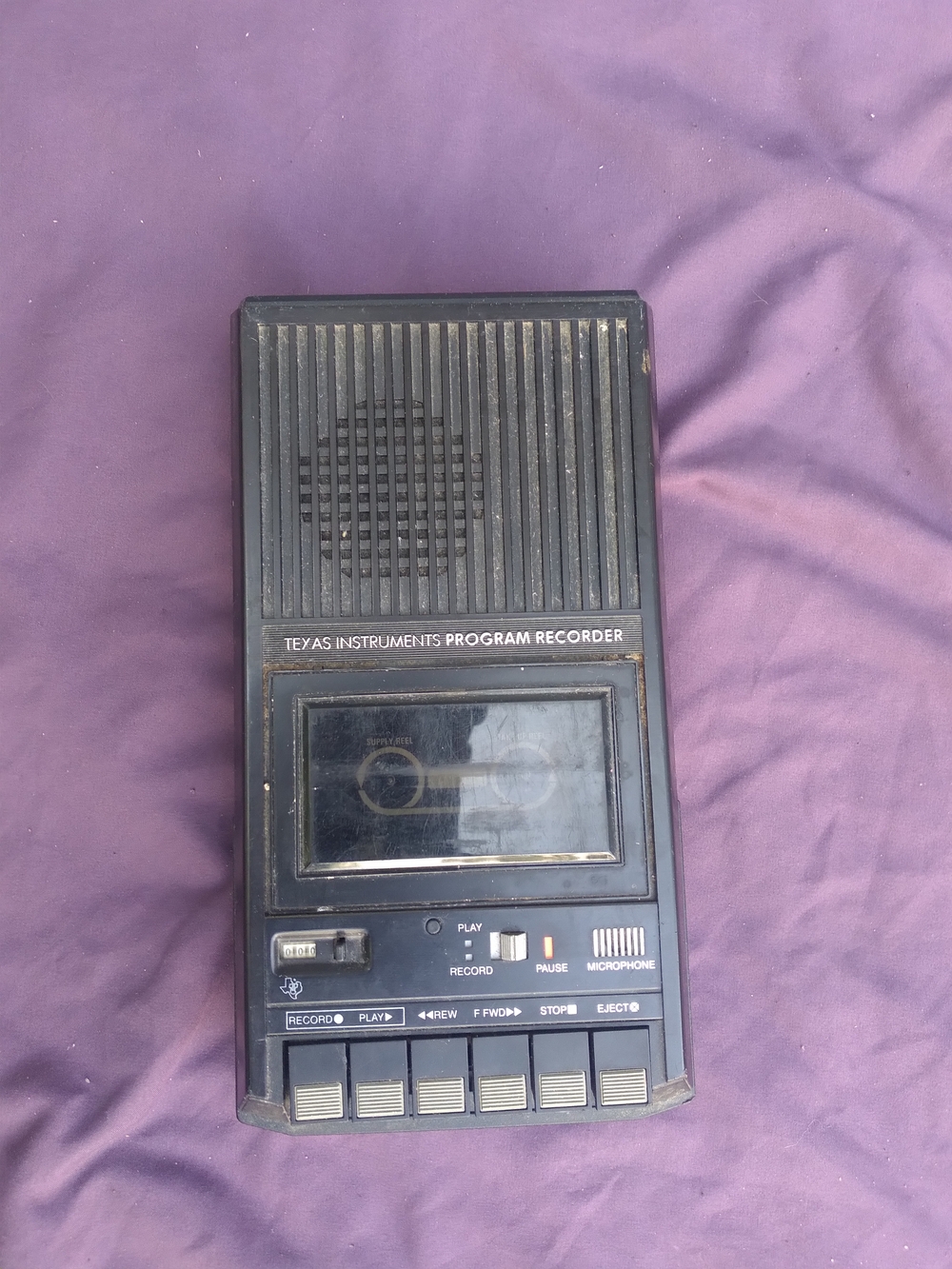Texas Instruments Black Portable Program Recorder Microcassette Player